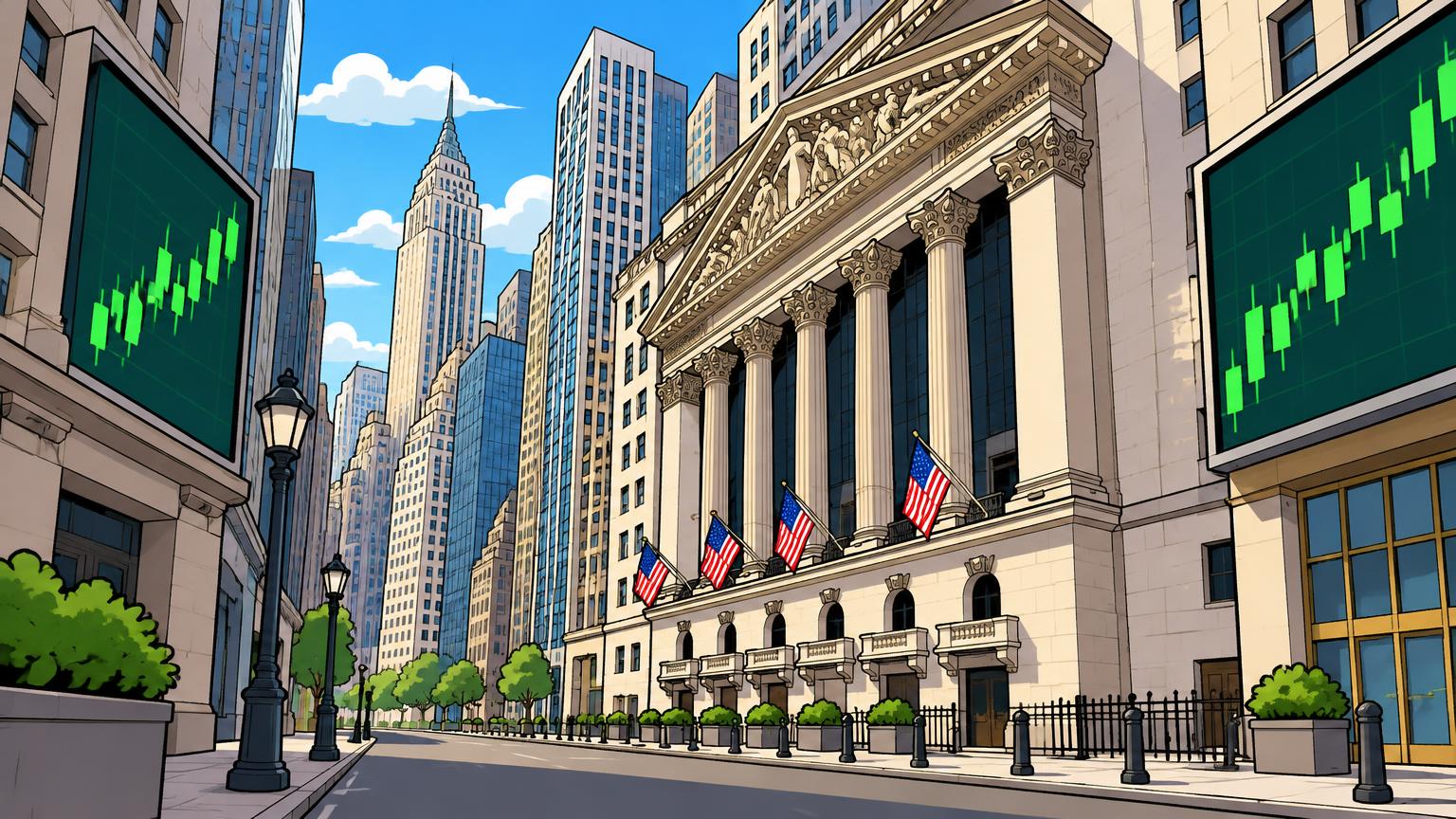 Cartoon scene: wall street